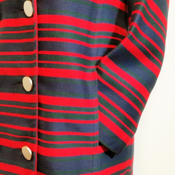 ON HOLD***Striped Jacket Double Breasted Long Coat - Picture 4 of 8